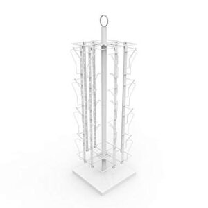 FixtureDisplays® Up to 9.9" Wide 16 Adjustable Pockets Display Rack, Greeting Post Card Christmas Holiday Spinning Rack Stand. Pocket Size: 4.5-9.9" Wide X 5.8" Tall, 16 Pockets. 11602-L-WHT