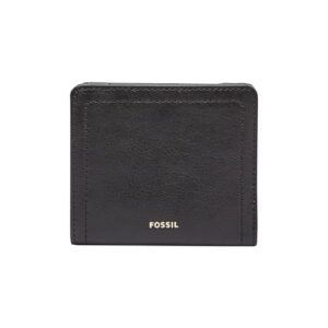 fossil women's logan leather wallet rfid blocking small bifold, black (model: sl7829001)