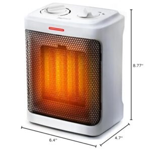 Pro Breeze Space Heater – 1500W Portable Electric Heater for Indoor Use, Ceramic Heater with Adjustable Thermostat, Small Heater for Home, Bedroom, Office, Garage with 3 Operating Modes - White