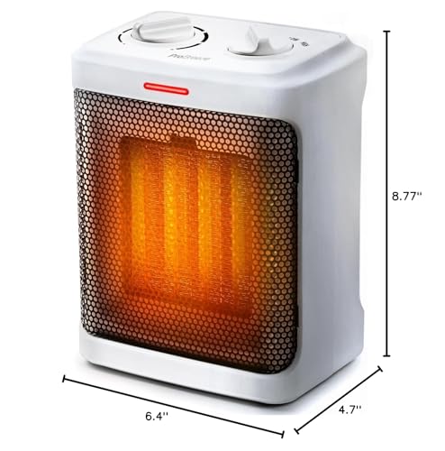 Pro Breeze Space Heater – 1500W Portable Electric Heater for Indoor Use, Ceramic Heater with Adjustable Thermostat, Small Heater for Home, Bedroom, Office, Garage with 3 Operating Modes - White