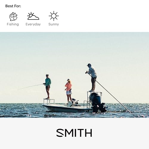 SMITH Longfin Sunglasses – Performance Sports Active Sunglasses for Watersports, Fishing & More – For Men & Women – Matte Black + Grey Green ChromaPop Polarized Lenses