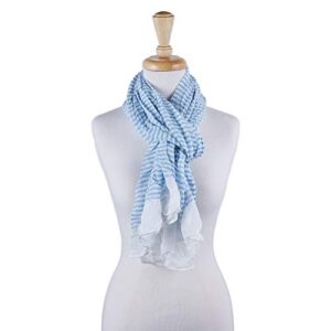 Hadley Wren Women's Lightweight Summer Insect Shield Scarf, Blue Stripes, One Size