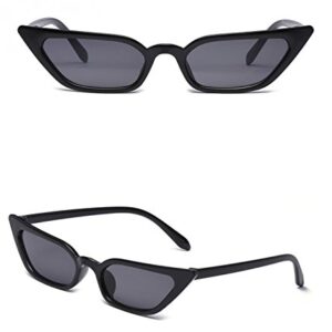 W&Y YING Small Cat Eye Sunglasses for Men and Women Skinny Retro Frame Y2K Shades Trendy Fun Fashion Glasses