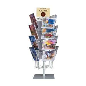 FixtureDisplays® Up to 9.9" Wide 16 Adjustable Pockets Display Rack, Greeting Post Card Christmas Holiday Spinning Rack Stand. Pocket Size: 4.5-9.9" Wide X 5.8" Tall, 16 Pockets. 11602-L-WHT