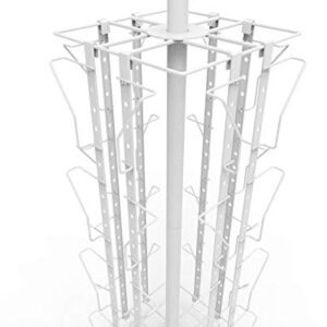 Up to 9.9" Wide 16 Adjustable Pockets Display Rack, Greeting Post Card Christmas Holiday Spinning Rack Stand. Pocket Size: 4.5-9.9" Wide X 5.8" Tall, 16 Pockets. 11602-L-DOUBLE-WHT-NPF