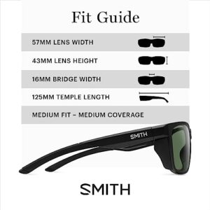 SMITH Longfin Sunglasses – Performance Sports Active Sunglasses for Watersports, Fishing & More – For Men & Women – Matte Black + Grey Green ChromaPop Polarized Lenses