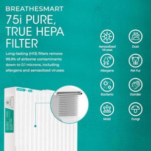 Alen Air Purifier BreatheSmart 75i HEPA w/ Pure Filter for Rooms up to 2600 Sq. Ft. - Perfect for Living Room & Kitchen - Captures Allergens & Dust