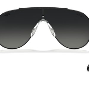 Ray-Ban RB3597 Wings Shield Sunglasses, Black/Grey Gradient Dark Grey, 33 mm