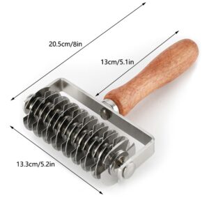 AMPSEVEN Pastry Lattice Roller Cutter - Stainless Steel Dough Lattice for Pie Pizza Bread beef wellington Pastry Crust Roller Cutter