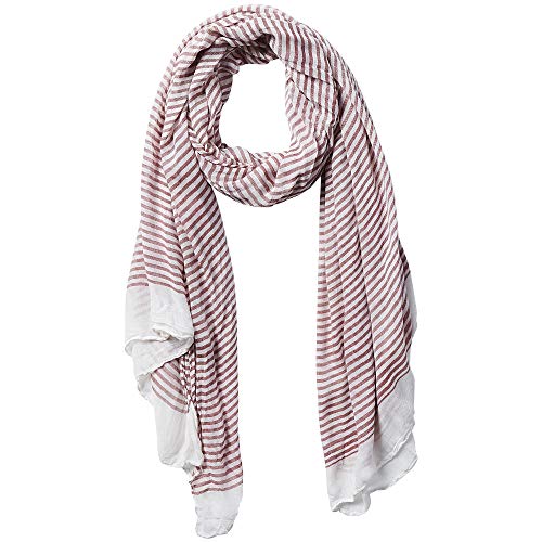 Hadley Wren Women's Lightweight Summer Insect Shield Scarf, Red Stripes, One Size