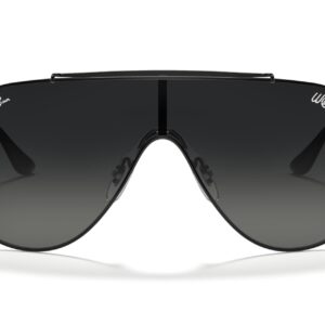 Ray-Ban RB3597 Wings Shield Sunglasses, Black/Grey Gradient Dark Grey, 33 mm