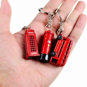 BOHS London Souvenir Gift - British Cultural Icons Landmark Die-cast Keychain Keyring - Small Metal Miniature Model (5 pcs)