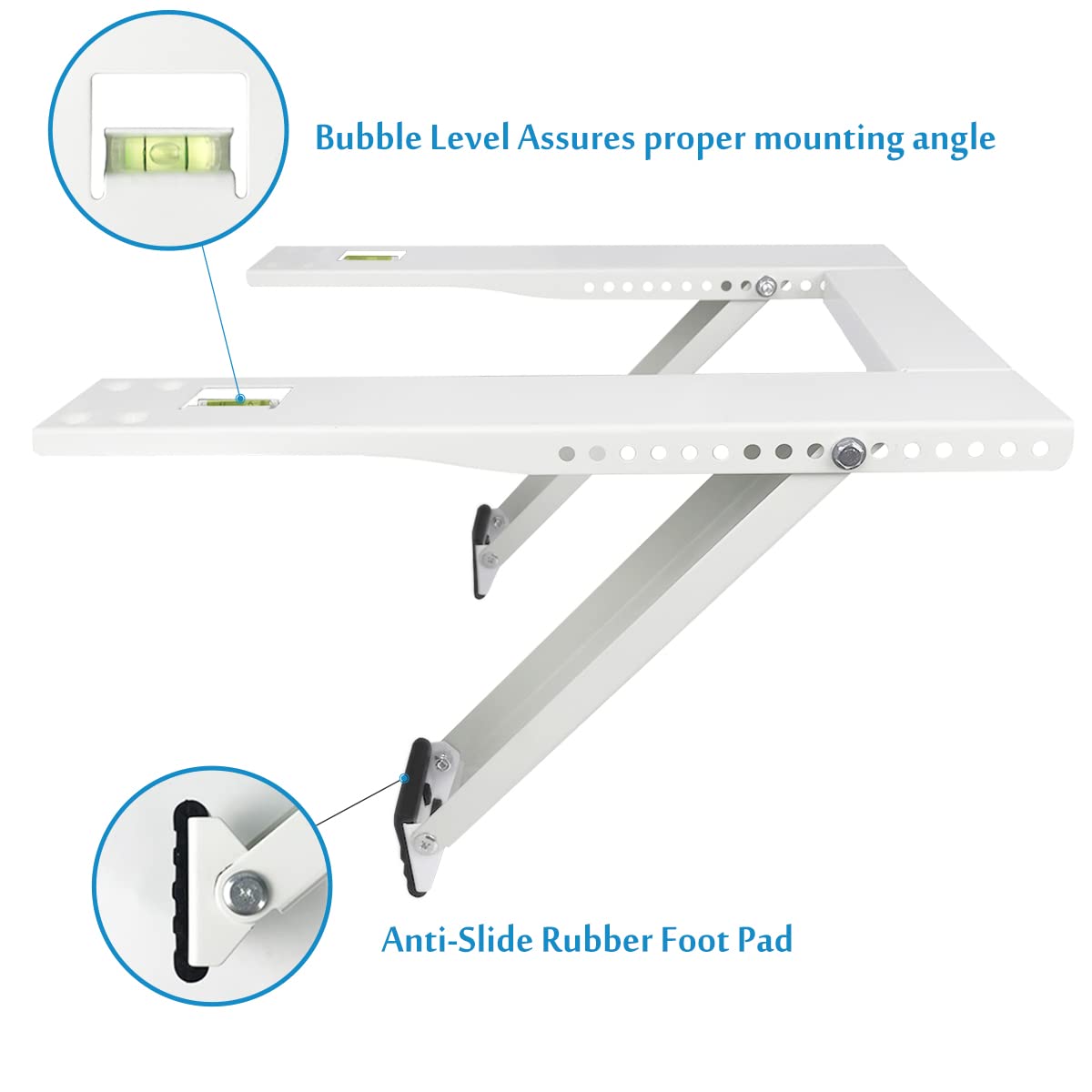 Qualward Air Conditioner Bracket Window AC Support Brackets - Heavy Duty with 2 Arms, Up to 180 lbs for 12000 to 24000 BTU AC Units