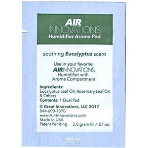 Air Innovations AP01-EUCALYPTUS Soothing Eucalyptus Essential Oil Humidifier Aromatherapy Refill Pads, White, 12, 1 Count (Pack of 12)