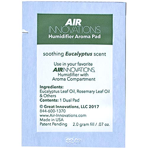 Air Innovations AP01-EUCALYPTUS Soothing Eucalyptus Essential Oil Humidifier Aromatherapy Refill Pads, White, 12, 1 Count (Pack of 12)