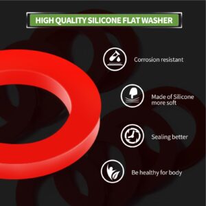 Litorsnge 30 PCS Red Outdoor Garden Hose Washer Gaskets Made from Soft Silicone, Fit All Standard 3/4" Garden Shower Hose and Water Faucet Fittings and 5/8 Inch Washing Machine