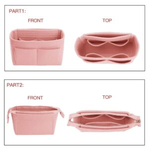 ZTUJO Purse Organizer,Bag Organizer,Insert purse organizer with 2 packs in one set fit NeoNoe Noé Series perfectly (Brush Pink)