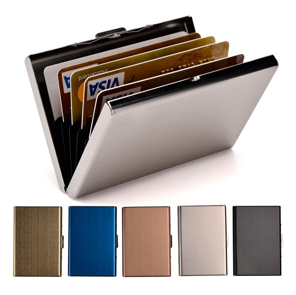 EASTNIGHTS RFID Credit Card Holder Stainless Steel Credit Card Wallet Business Card Holder for Women Men