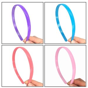 Yazon 13pcs 12mm Plastic Headbands for Girls Women Colorful Hair Headband with Teeth Thin Hair Bands