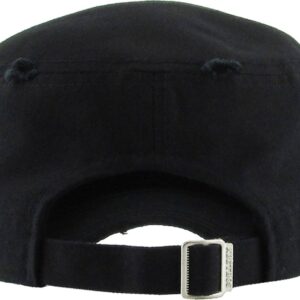 Funky Junque Distressed Womens Mens Vintage Military Style Army Cadet Hat - Black