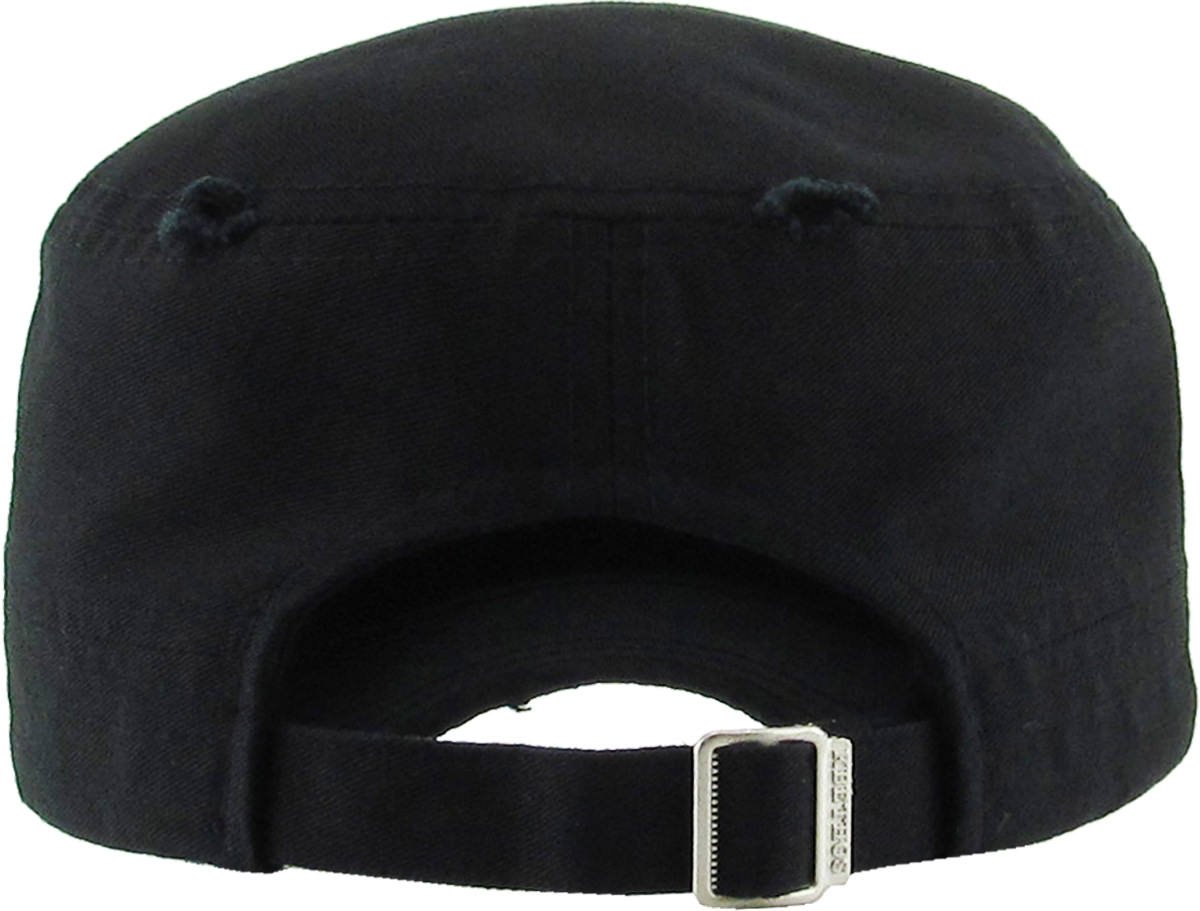 Funky Junque Distressed Womens Mens Vintage Military Style Army Cadet Hat - Black