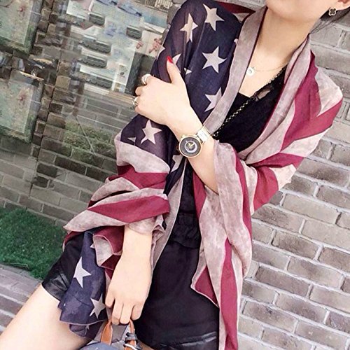 Tovip Vintage America Flag Scarf, Unisex Fashion Shawl Scarf, Infinity Shawl Scarf