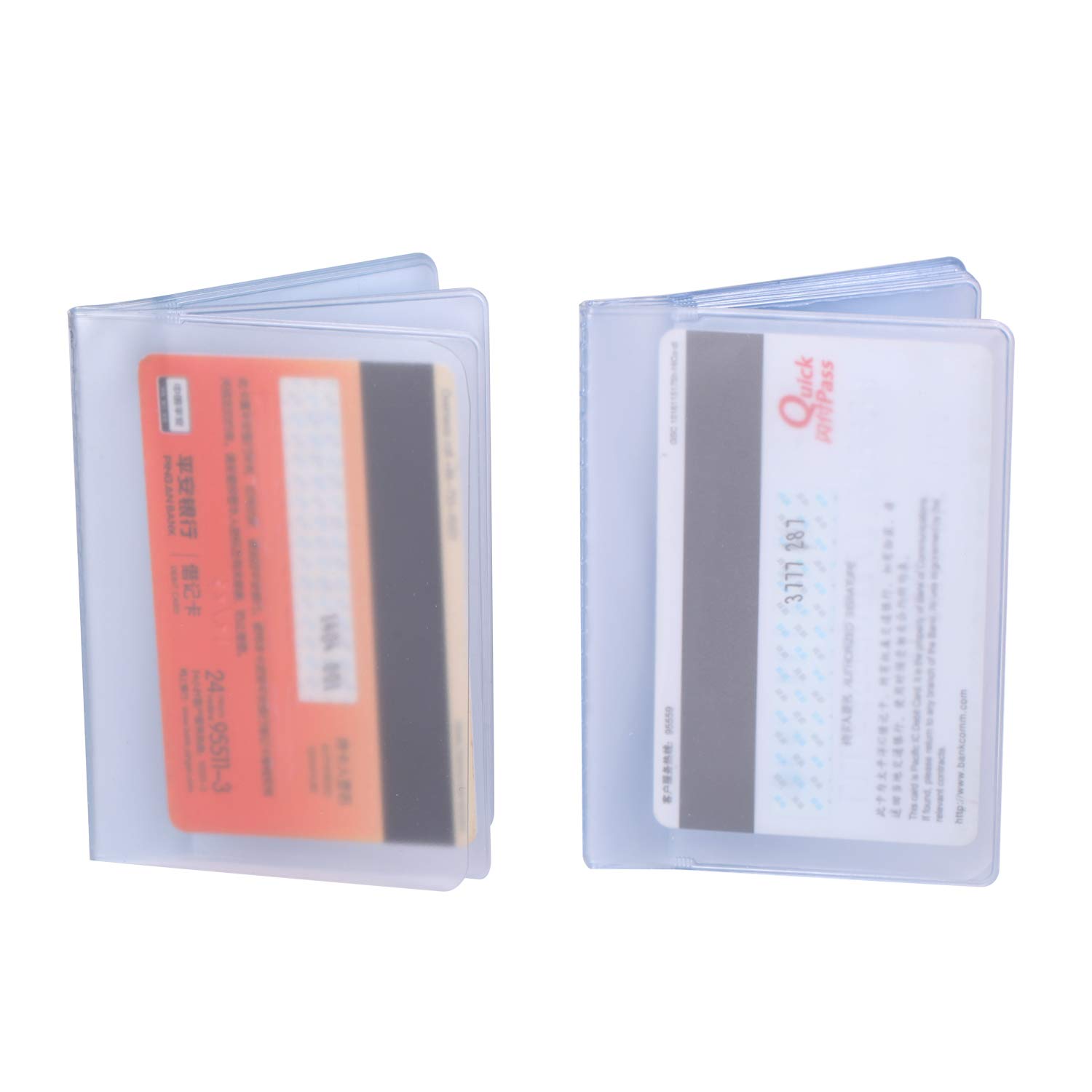 Senkary 3 Pieces Plastic Wallet Insert Credit Card Wallet Picture Photo Holder (20 Page 20 Slots, 10 Page 20 Slots and 10 Page 10 Slots), Translucent