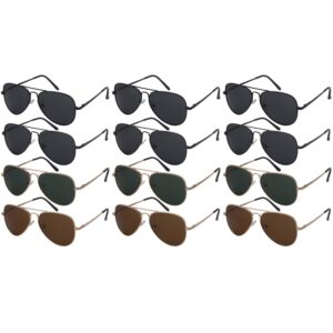 edgeiwear 12 pack classic bulk wholesale polarized metal aviator sunglasses for men women uv400