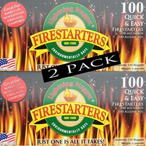 Lightning Nuggets AN100-2 200 Count Fire Starters, Tan (Pack of 200)