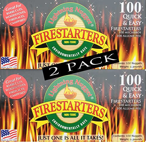 Lightning Nuggets AN100-2 200 Count Fire Starters, Tan (Pack of 200)