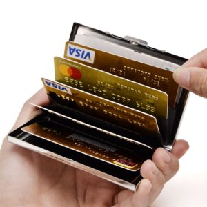 EASTNIGHTS RFID Credit Card Holder Stainless Steel Credit Card Wallet Business Card Holder for Women Men