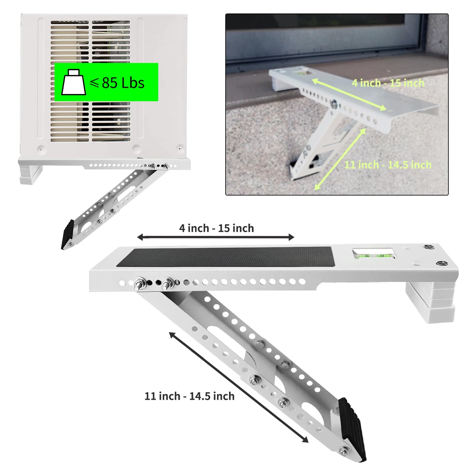 Aozzy Window Air Conditioner Bracket- Universal AC Support Bracket Heavy Duty, Support Up to 165 lbs, Designed for 9000-22001 BTU A/C Units–AC Holder Bracket Fits Single Or Double Hung Windows