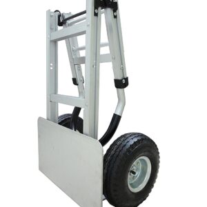 Full Size Aluminum Folding Hand Truck / Dolly Extra Large Nose Plate with 10" Hard Rubber Tires.