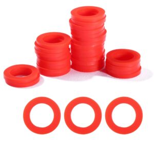 Litorsnge 30 PCS Red Outdoor Garden Hose Washer Gaskets Made from Soft Silicone, Fit All Standard 3/4" Garden Shower Hose and Water Faucet Fittings and 5/8 Inch Washing Machine