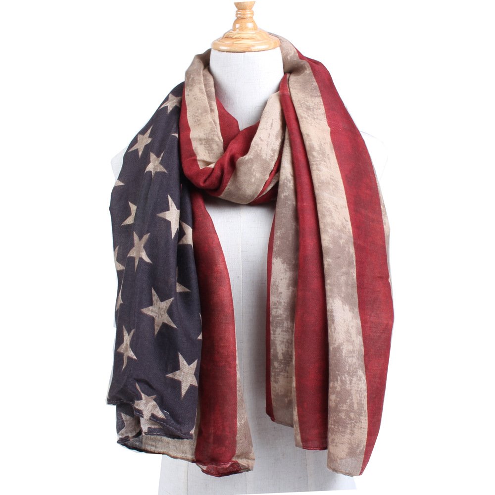 Tovip Vintage America Flag Scarf, Unisex Fashion Shawl Scarf, Infinity Shawl Scarf