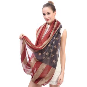 tovip vintage america flag scarf, unisex fashion shawl scarf, infinity shawl scarf