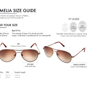 Randolph USA | Amelia Aviator Authentic Sunglasses for Women Non-Polarized 100% UV