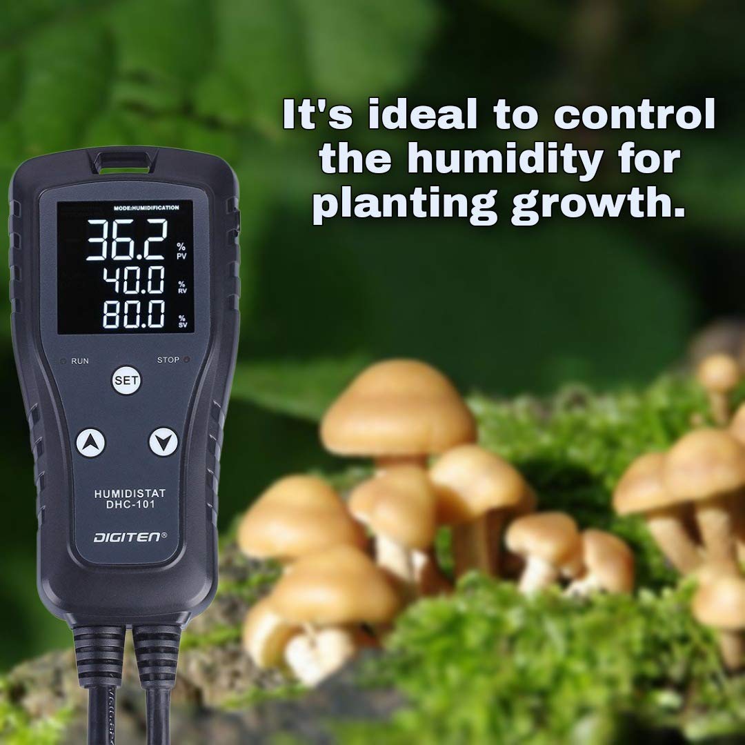 DIGITEN Digital Humidity Controller Humidistat Pre-Wired Plug Simple-Stage AC 110V -240V with High Accuracy Humidity Sensor for Dehumidifier Humidifier Reptiles Greenhouse Exhaust Fan Fermentation