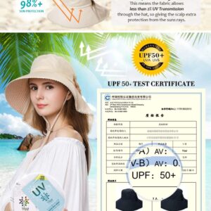 Womens Sun Protection Hats Summer Gardening Fishing Hiking Shade Hat SPF 50 Wide Brim Packable Large Big Head Beige