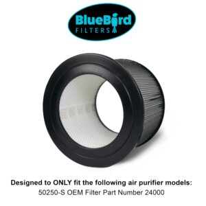 BlueBird Filters Replacement HEPA Filter & Carbon Pre Filter Kit For Honeywell 50250 50250-S OEM Part Number 24000 (1 HEPA + 2 Carbon Pre-Filter)