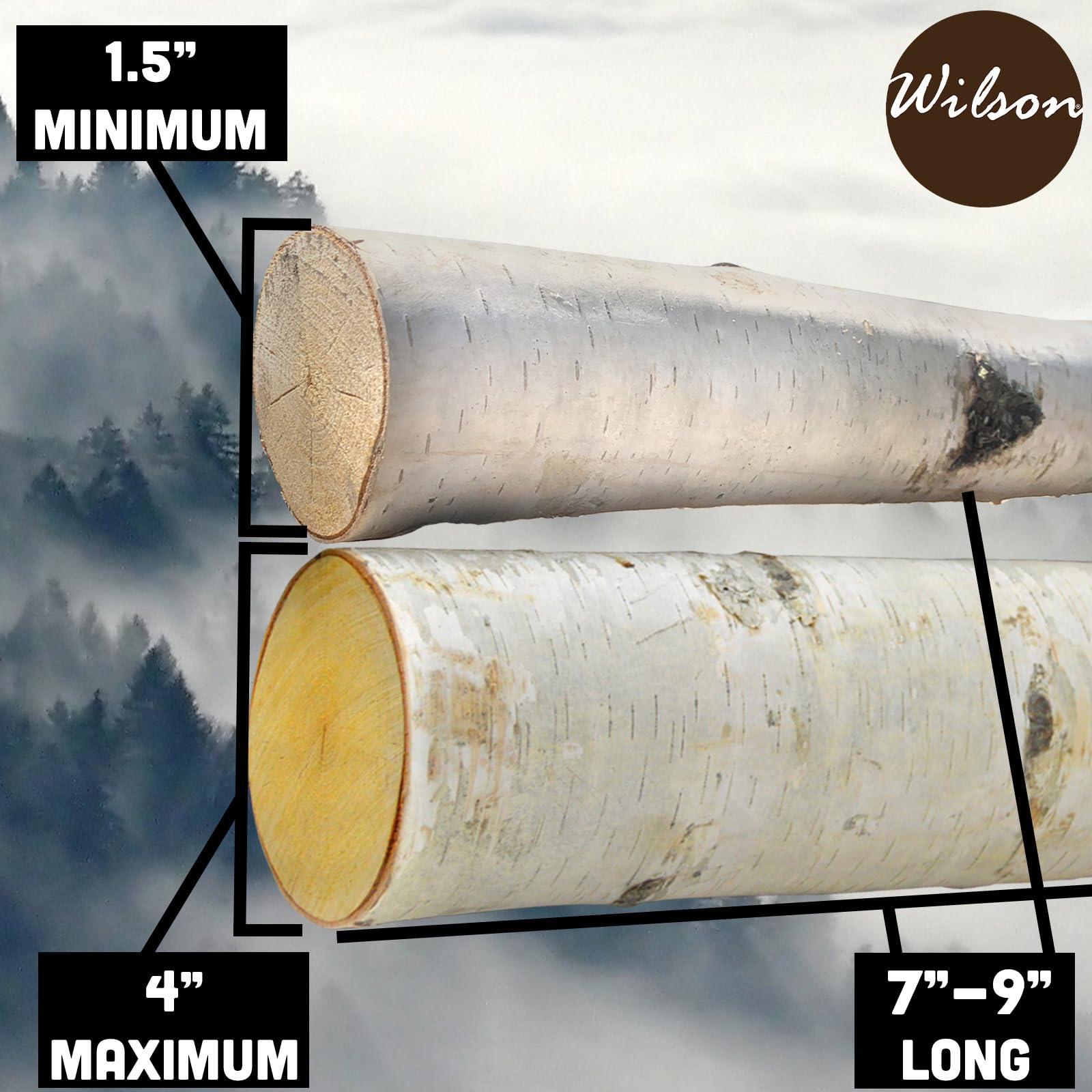 Wilson 7"-9" Decorative White Birch Fill-A-Space Logs, Natural Home Décor - 1.5"-4" Dia. (1 Sq. Ft)