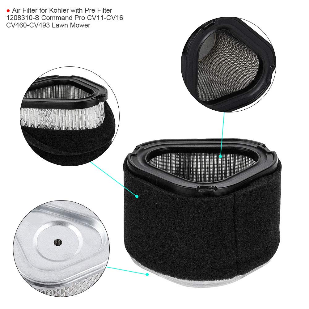 HIFROM 12 083 10-S Air Filter Pre Filter Spark Plug Fuel Filter Replacement for Kohler and Pre Filter 12 083 10-S Command Pro CV11-CV16 CV460-CV493 Lawn Mower