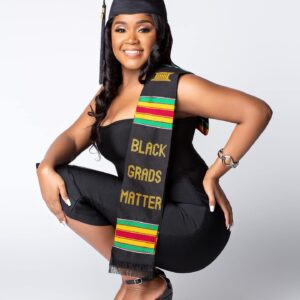 ADVANSYNC Black Grads Matter Class of 2024 Premium Handwoven Kente Cloth Graduation Stole (BGM 2024)