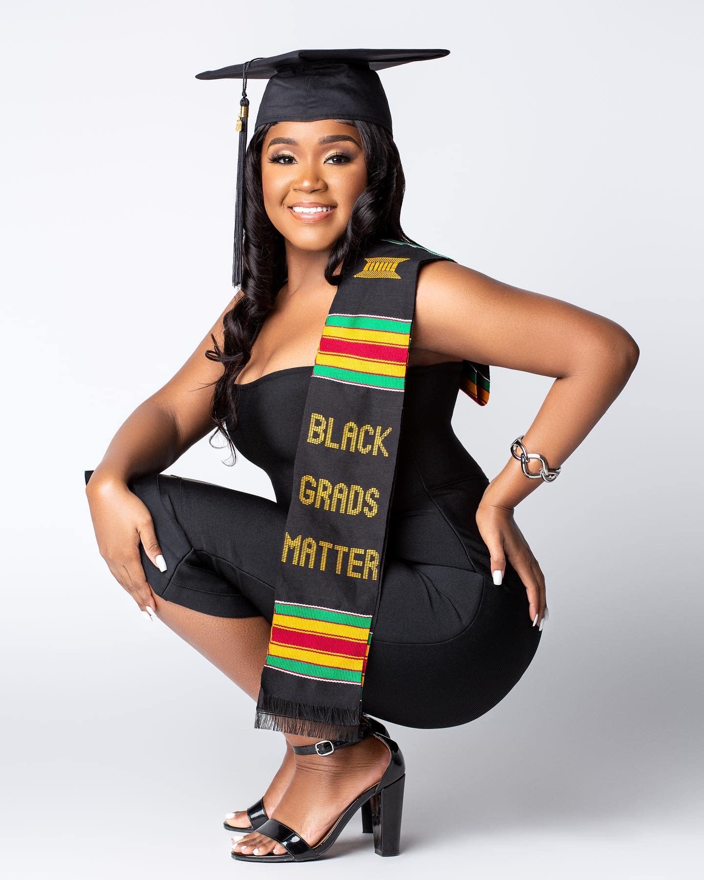 ADVANSYNC Black Grads Matter Class of 2024 Premium Handwoven Kente Cloth Graduation Stole (BGM 2024)