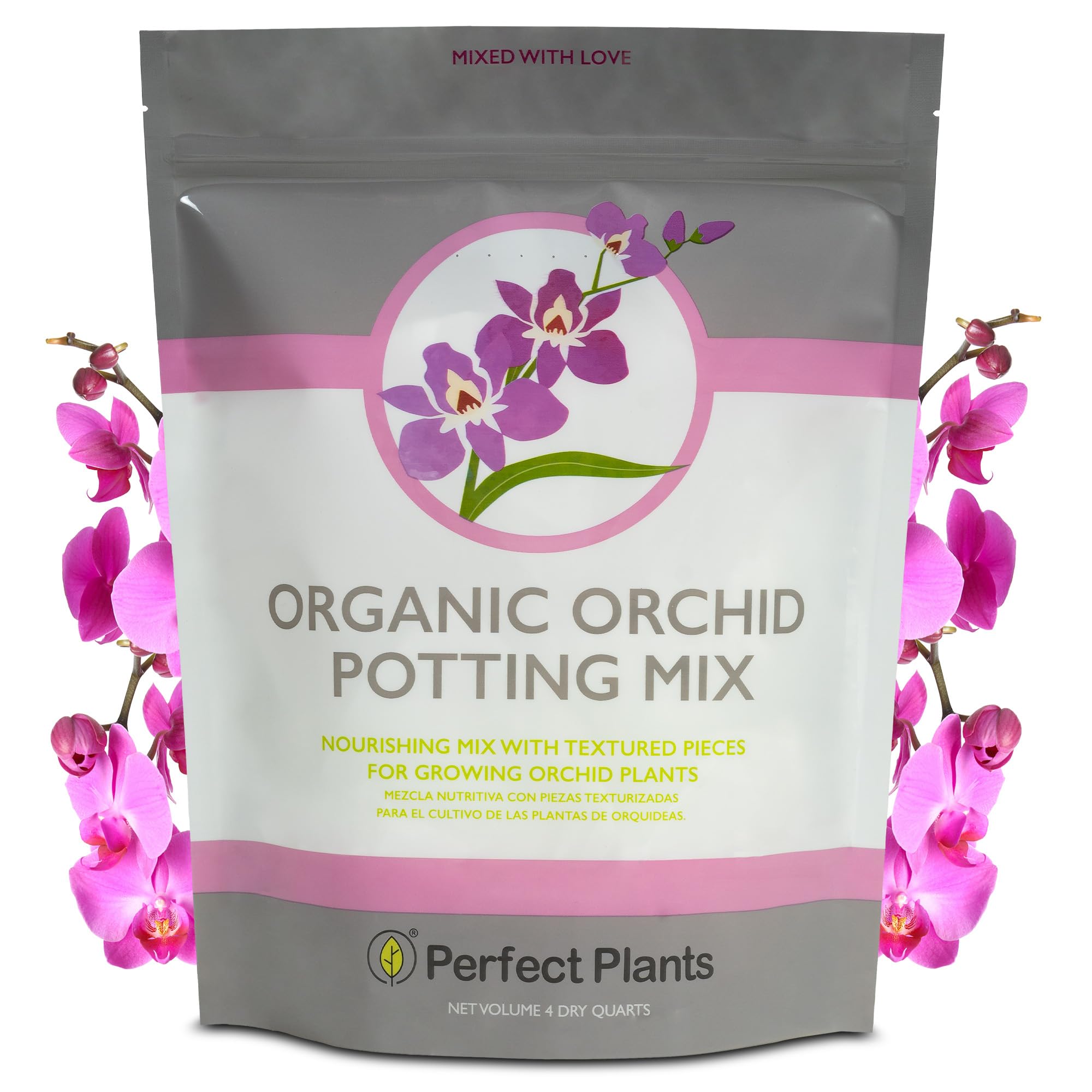 All Natural Orchid Potting Mix 4qts. by Perfect Plants | Hand Mixed in Small Batches | Great for Phalaenopsis of All Kinds