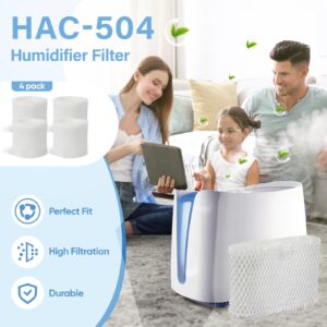 LBLVBNEWD 4 Pack HAC-504 Humidifier Wicking Filter Compatible with Honeywell HCM-350,HCM-300T, HCM-600, HCM-710, HCM-315T,HAC-504 and HAC-504AW Cool Mist Humidifiers, Replacement Filter A