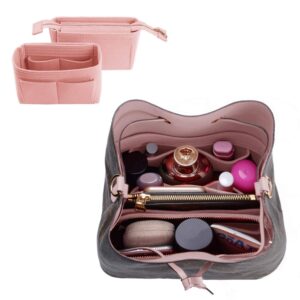 ztujo purse organizer,bag organizer,insert purse organizer with 2 packs in one set fit neonoe noé series perfectly (brush pink)