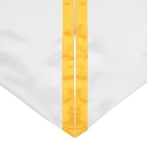 GraduationMall Plain Graduation Honor Stole Angled End White With Gold Trim Unisex Adult 72" Long