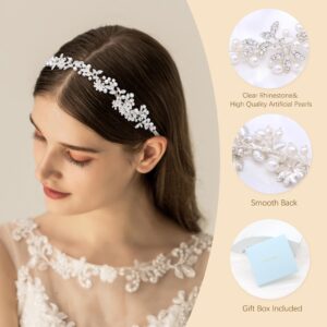 Ammei Headpiece Bridal Headbands Crystal Pearl Hair Vines Bohemian Style Wedding Headpieces For Bride Wedding Hair Accessories