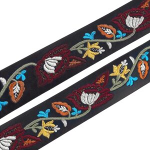 Beautiful Nomad Belts for Women Western Fashion Boho Embroidery PU Leather Belt for Jeans Dress